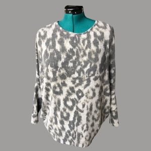 Dolman Sweater with animal print. Large